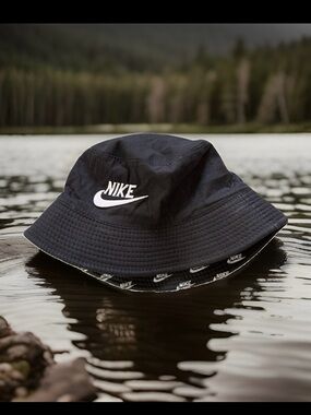 Nike Black Bucket Hat with White Swoosh